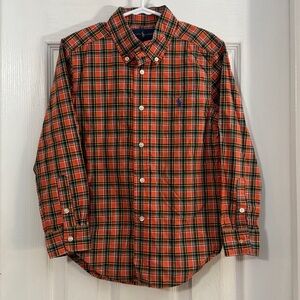 Ralph Lauren Boy Blue Label Orange and Black Long Sleeve Button Down Shirt